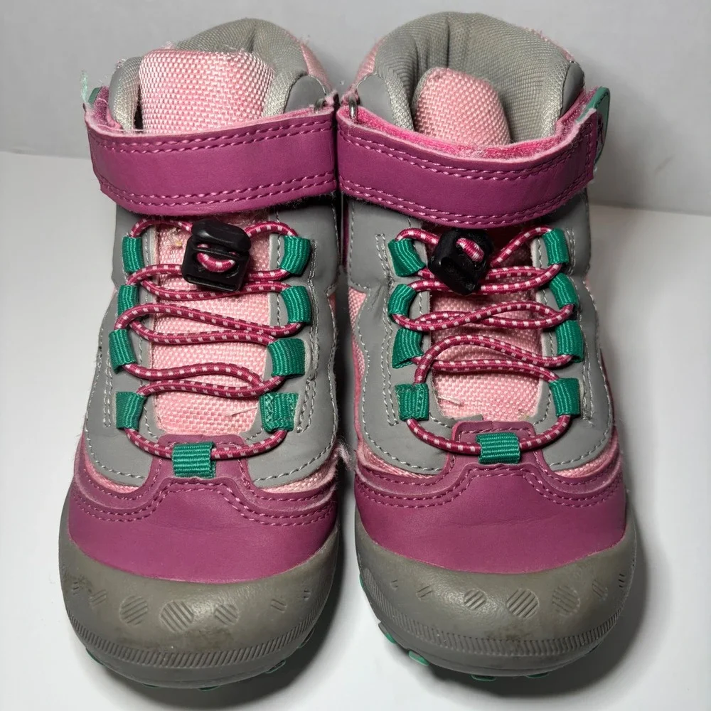 Mishansha Kids Hiking Boots Pink Purple Grey High Top Trail Shoes Size 2Y